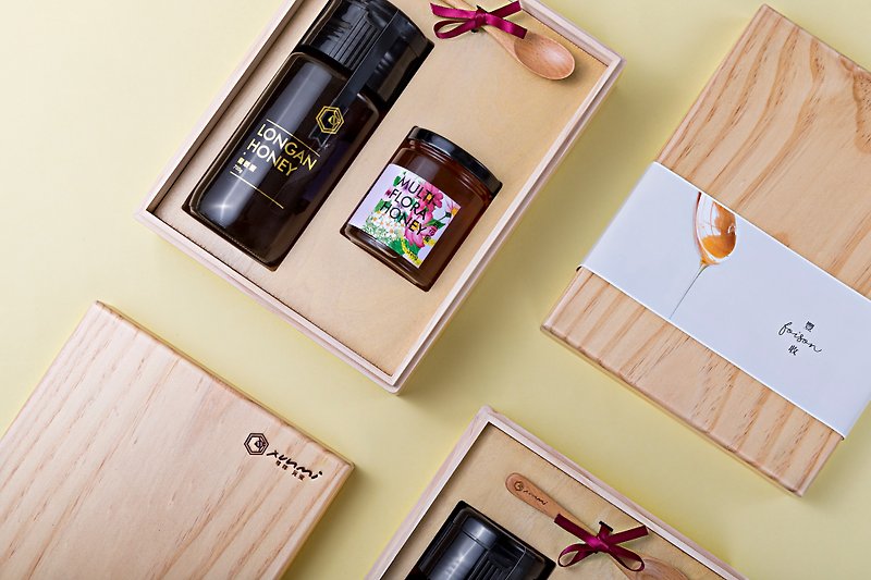[Dragon Boat Festival Gifts] Autumn Gift Box l foison honey solid wood gift box - น้ำผึ้ง - ไม้ สีทอง
