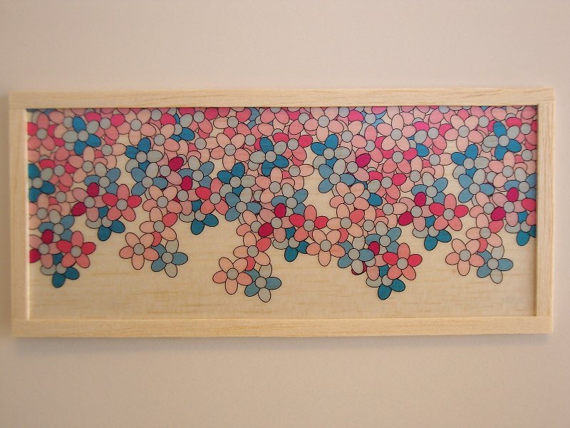 spring flower - 壁貼/牆壁裝飾 - 木頭 粉紅色