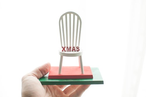 WOOD515 客製化聖誕節交換禮物原木小椅造型手機座