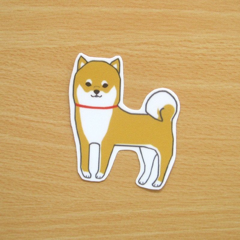 Shiba Inu waterproof sticker - สติกเกอร์ - กระดาษ สีส้ม