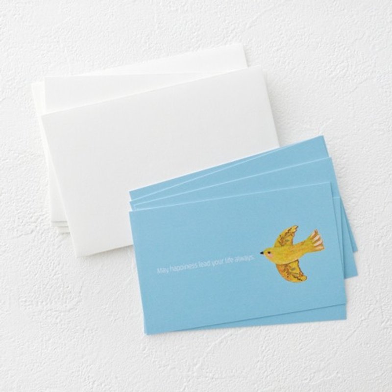 Message Card Set (Small Birds Carrying Harvest / Blue) - การ์ด/โปสการ์ด - กระดาษ 
