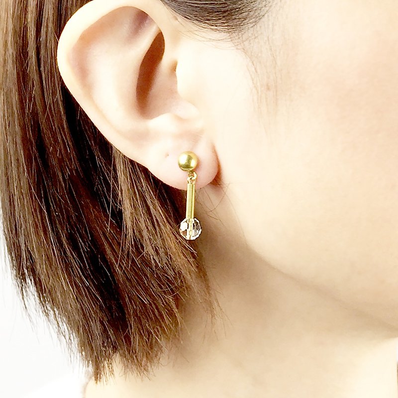 Small Department Earrings #11 - ต่างหู - โลหะ สีทอง