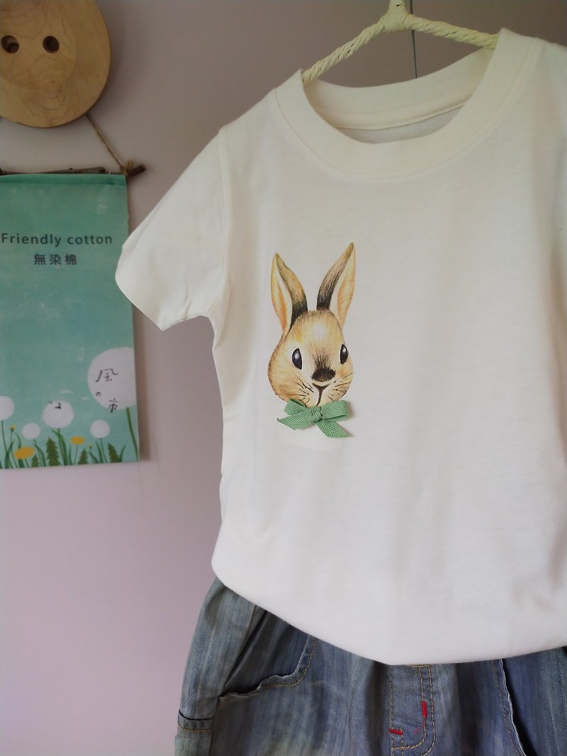 ~Taiwan Hare~100% organic cotton round neck short-sleeved children&#39;s T parent-child wear unique hand-painted style comfortable and breathable
