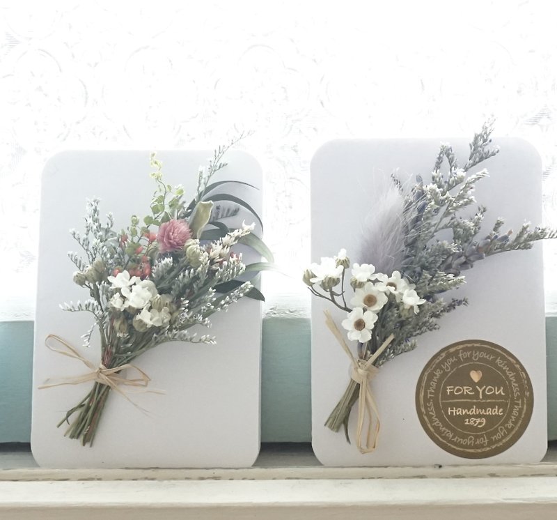 ドライフラワー小さなカード乾燥小さなブーケは、ランダムに誕生日プレゼントギフト150ポンドの革sikaを送信 - カード・はがき - 寄せ植え・花 ピンク