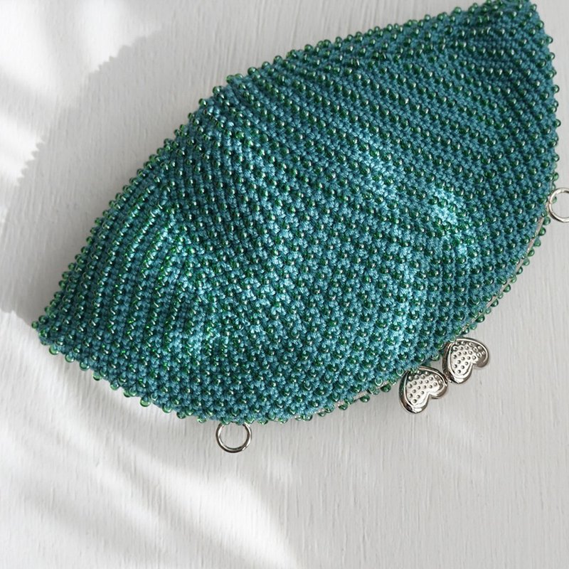 Ba-ba (m) Skipping Stiches Beads crochet petit bag No.2130 - 手拿包 - 其他材質 綠色
