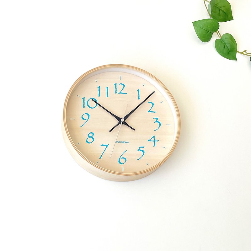 KATOMOKU plywood clock 21 M尺寸 淺藍色 (km-120LB) 掛鐘 日本 - 時鐘/鬧鐘 - 木頭 藍色
