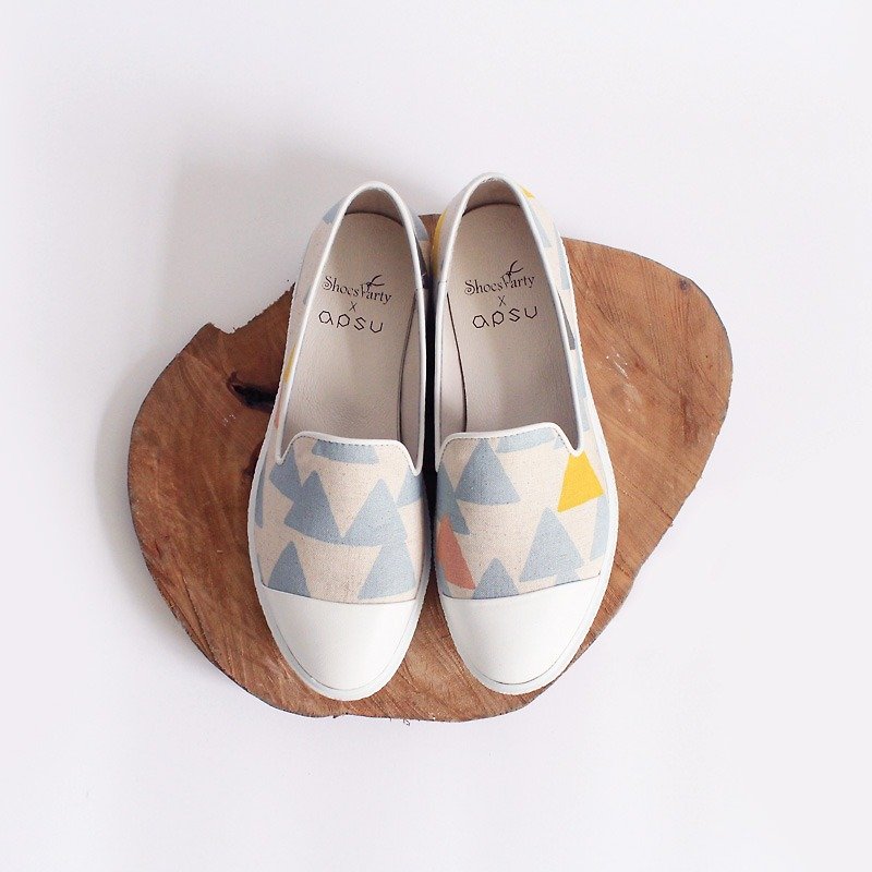 Shoes Party Triangle Societies Slim Slim Shoes / Handmade / Japanese Fabrics / M2-17368F - Women's Casual Shoes - Cotton & Hemp 