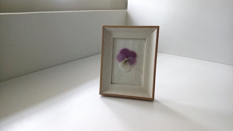 wool felt floral patterns in frame - Items for Display - Wool Purple