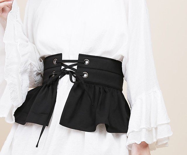 Corset wide belt women's ruffled decorative cloth belt slimming all-match  belt - Shop zbymama Belts - Pinkoi