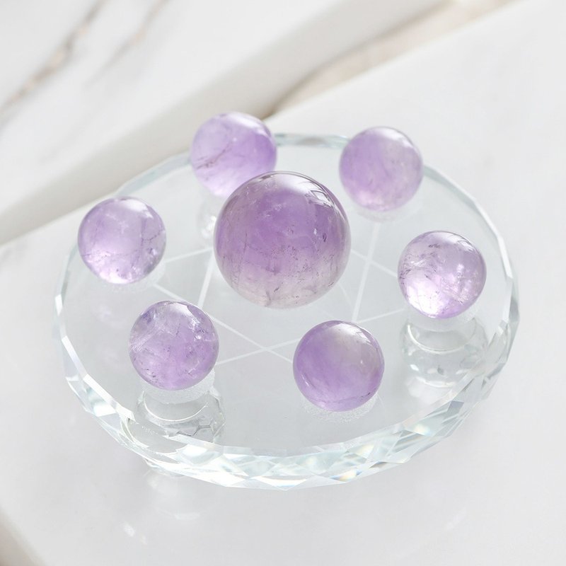 天然紫水晶七星陣8cm(含開光)開智慧、助學業、招貴人、招財運 - 擺飾/家飾品 - 水晶 紫色