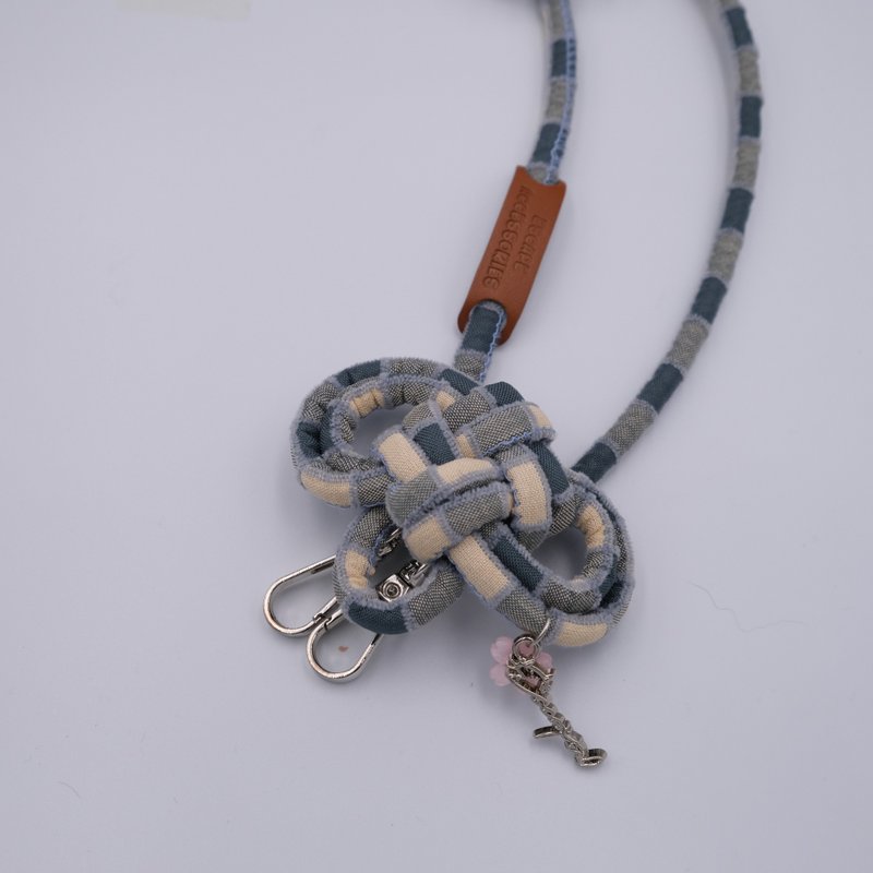 [Mobile phone strap supports all mobile phones] Adjustable mobile phone lanyard splicing style-Blue Mountain Coffee - เชือก/สายคล้อง - ผ้าฝ้าย/ผ้าลินิน 