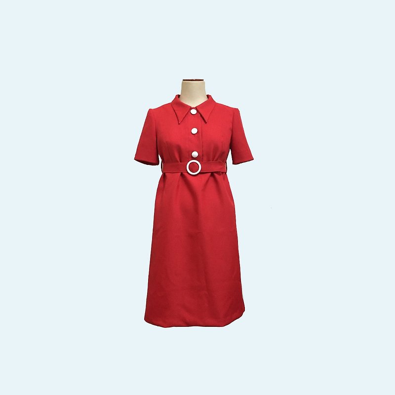 retro one-piece twiggy un - One Piece Dresses - Polyester Red