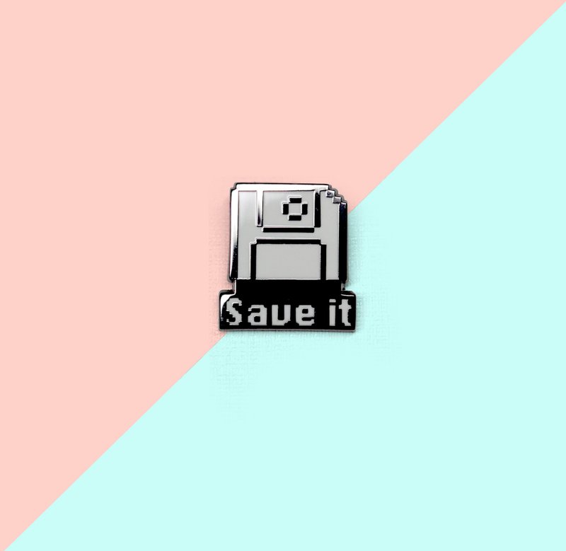 Save It enamel pin - Badges & Pins - Other Metals White