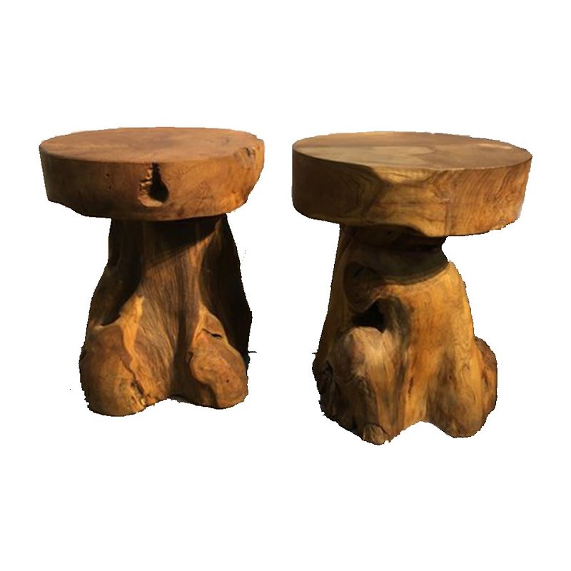 【Jidi Cityチークの木100％家具】オールドチークの木ラウンドチェア（単品） - 椅子・ソファー - 木製 