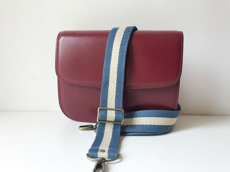 Hand-made straps, cotton woven straps, backpack back straps, wide straps - อื่นๆ - ผ้าฝ้าย/ผ้าลินิน สีน้ำเงิน