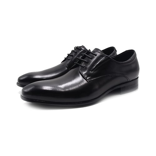 米蘭皮鞋Milano PQ(男)小尖頭商務款綁帶紳士皮鞋 男鞋-黑色