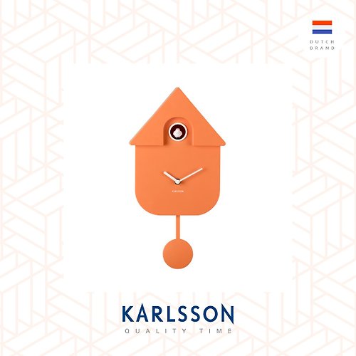 Ur Lifestyle 荷蘭Karlsson, Modern Cuckoo 橙色搖擺布谷鳥掛鐘 (整點報時)