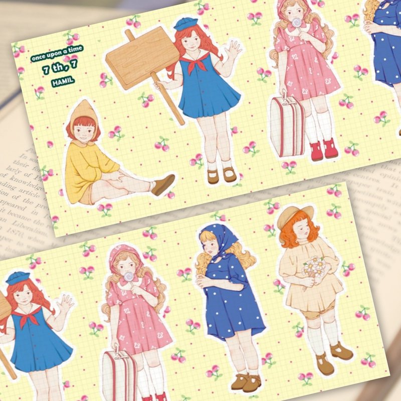 once upon a time 7 ver7 (hamil) Vintage Girl Lady Character Sticker - 貼紙 - 紙 多色