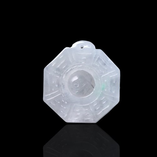 瓔珞珠寶盒 E.L.Jewelry Box 【擋煞‧避邪】冰種飄綠翡翠八卦項鍊 | 天然緬甸玉A貨翡翠 |送禮