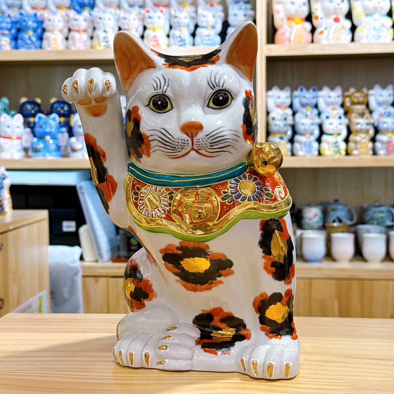 【金華三福】日本九谷燒招財貓 | 10號 - 金三毛 - 擺飾/家飾品 - 瓷 多色