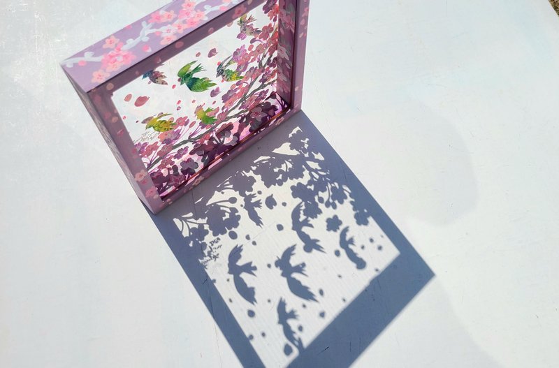 【桜散歩22cm】原画一点のみ　透明アート　影絵　インテリア　蝶々　かわいい　子供部屋 - 壁貼/牆壁裝飾 - 壓克力 粉紅色