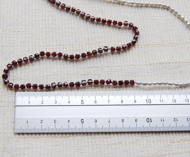 Faceted Garnet Bead Necklace