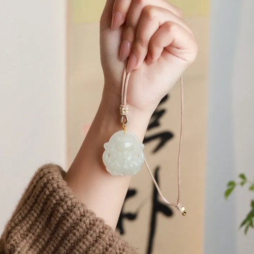 天然和田玉白玉九尾狐吊墜松果手作｜項鍊人氣榜- Pinkoi