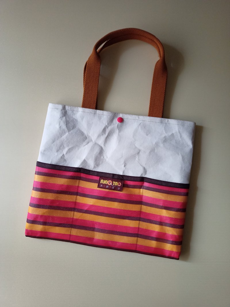 Qizhi style bag (washed kraft paper_fabric two-color style)