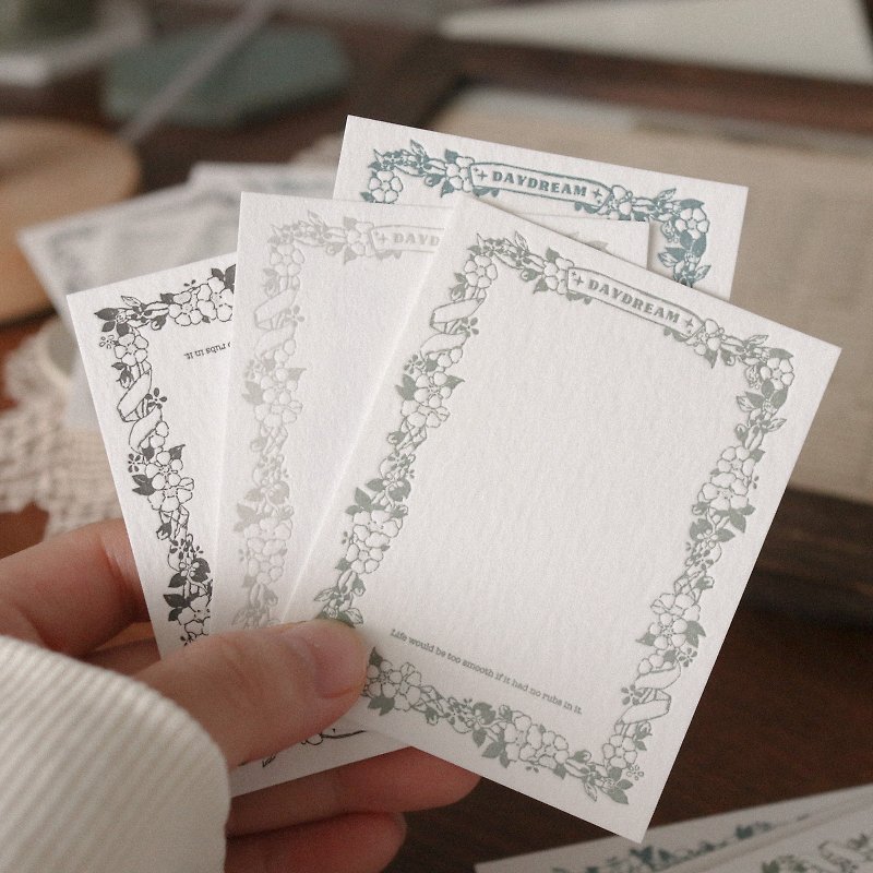Flower Frame Typography LETTER PRESS Sticky Notes - Cards & Postcards - Paper 