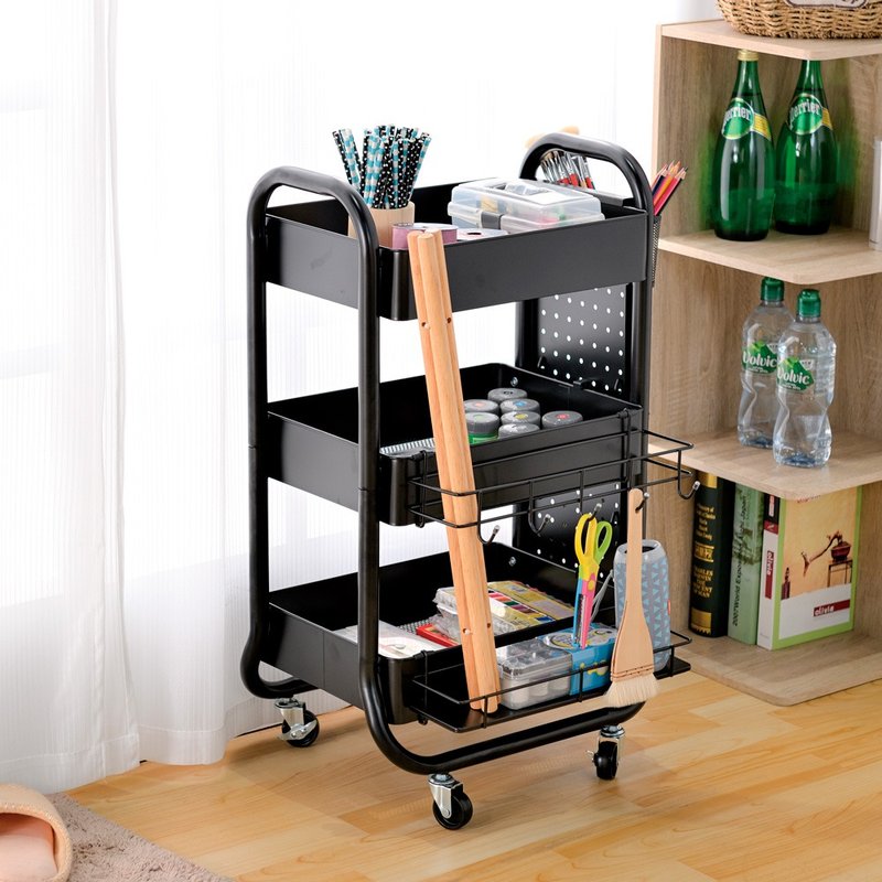 [ikloo] Practical and multi-functional three-tier storage trolley (storage trolley/storage trolley/shelf/ - กล่องเก็บของ - วัสดุอื่นๆ 