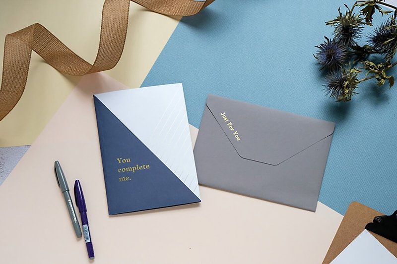 シンプルな封筒カード - カード・はがき - 紙 ブルー