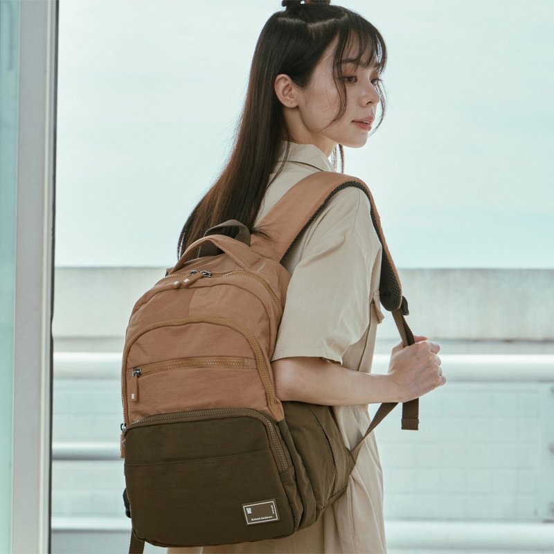 【Kinloch Anderson】Fresh Mocha Functional Backpack-Tea Brown - Backpacks - Nylon Brown