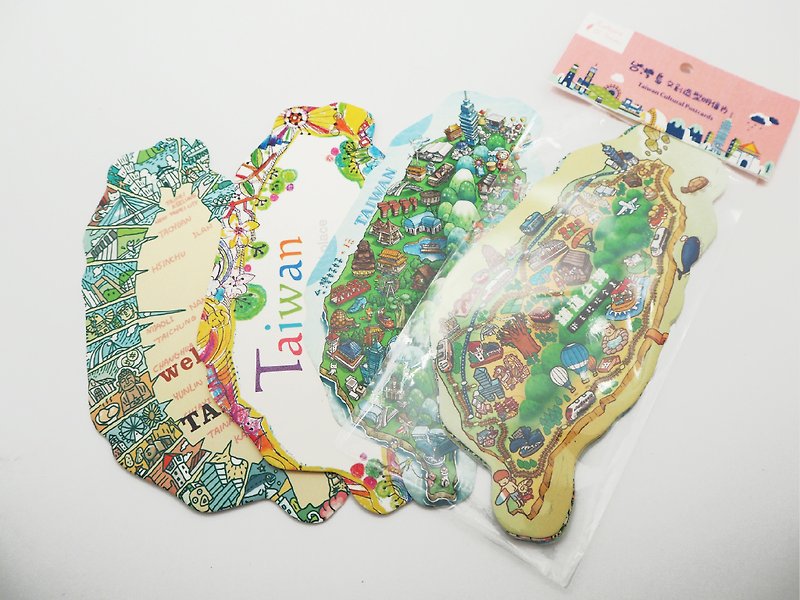 Taiwan Island Cultural and Creative Postcard-Four Types One Entry - Cards & Postcards - Paper 
