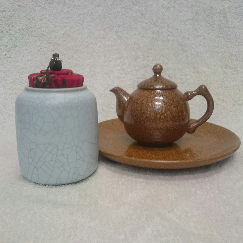 Ru kiln azure red cloth cover 2 two tea tins - ถ้วย - ดินเผา 