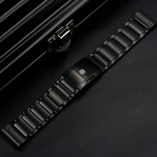 TIGT 鈦金趨勢 GARMIN 22mm 專用鈦錶帶 ( Quickfit 系統專用 ) 黑色 PVD