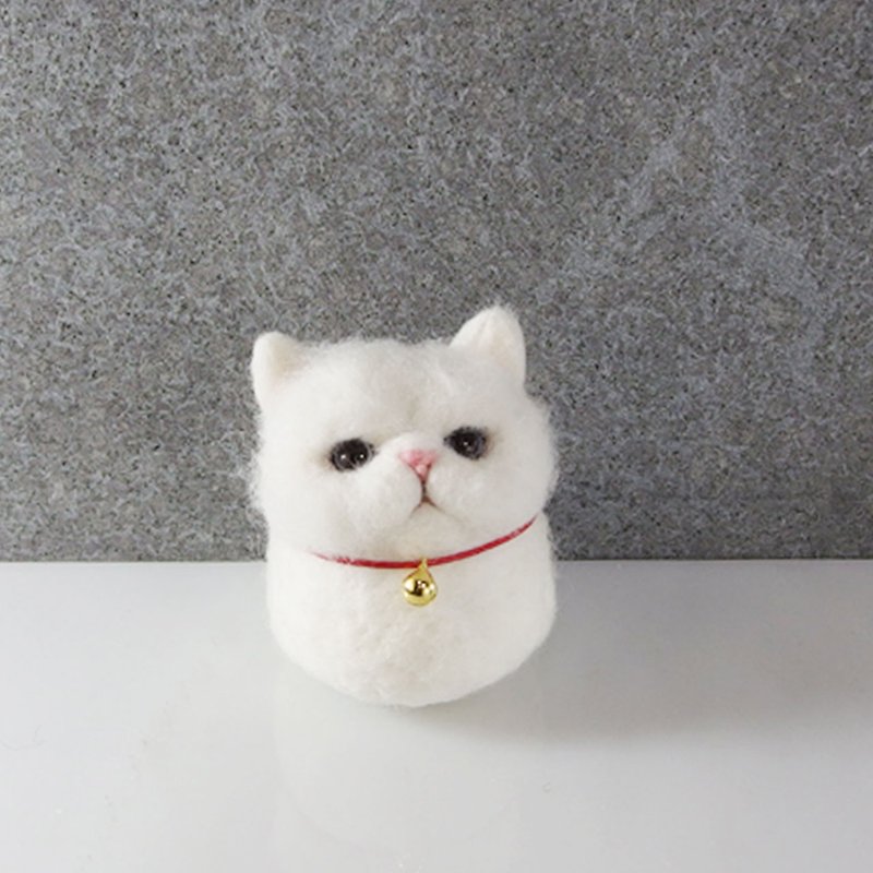 Customized Pet Wool Felt White Cat Balls Series Customized Valentine's Day Christmas Gift Birthday - Stuffed Dolls & Figurines - Wool White