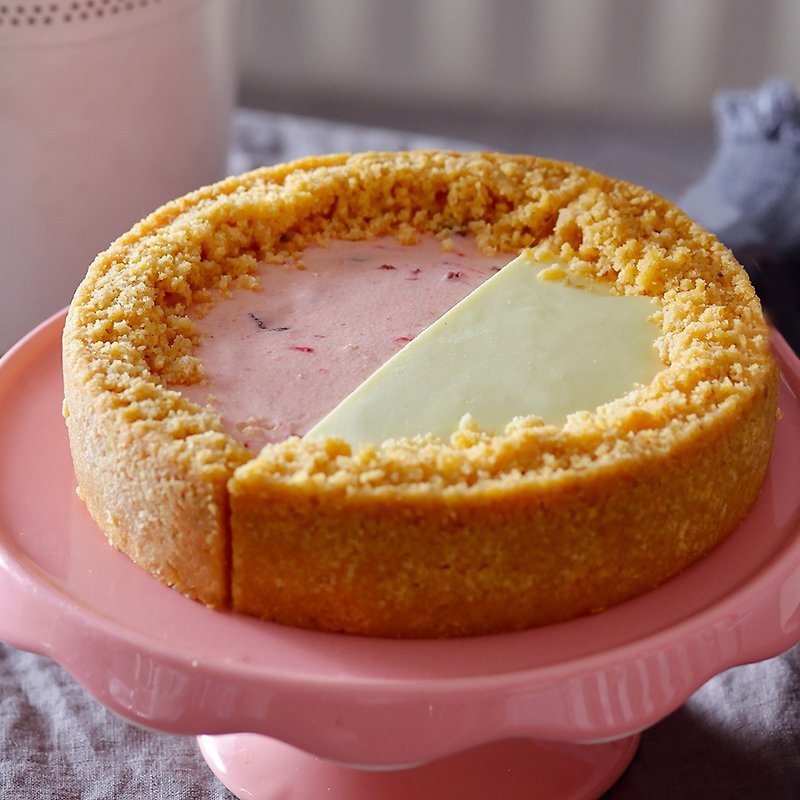愛ボスオ[ハッピーダブルピースチーズ6吋] C（インフィニットチーズ+ストロベリーアンリミテッドチーズ） - キッシュ・パイ - 食材 ピンク