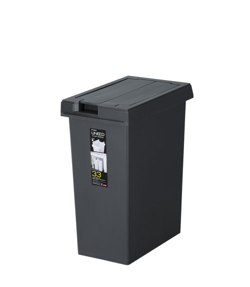 日本TONBO (新輝合成) UNEED系列翻蓋對開垃圾桶 33L