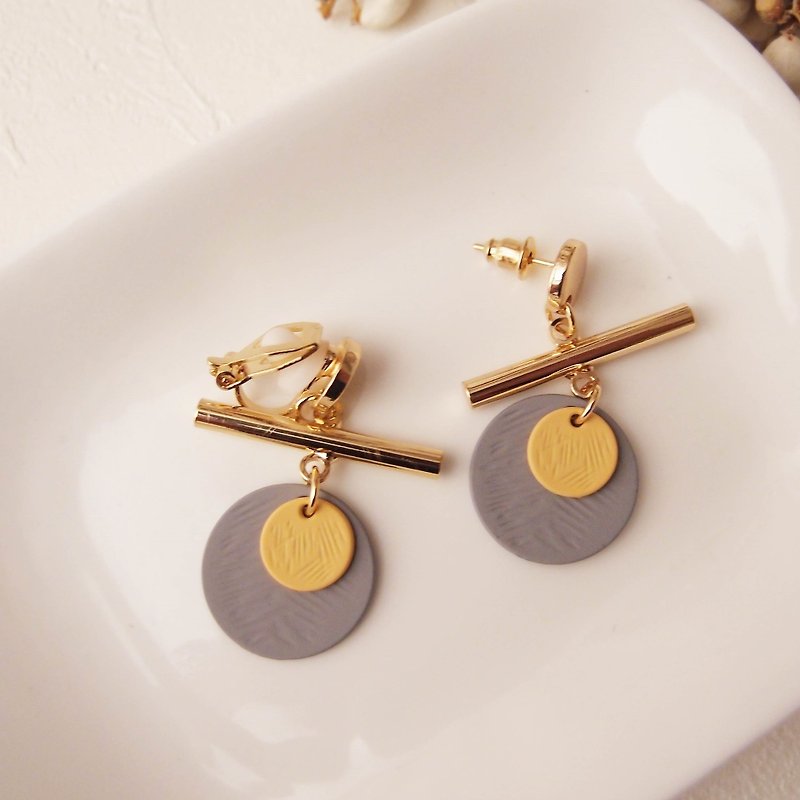 geometry. Grey-clip earrings, pin earrings. There are also Stainless Steel ear pins - Earrings & Clip-ons - Other Metals Yellow