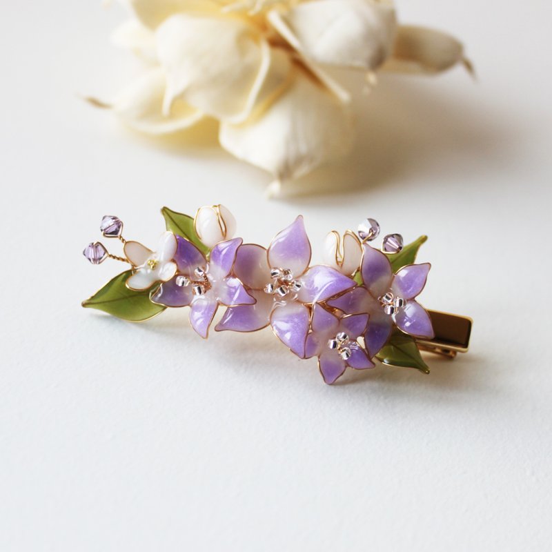 [Platycodon and Osmanthus Hair Clip] Platycodon Flower Hair Clip Hair Accessories - Hair Accessories - Resin Purple