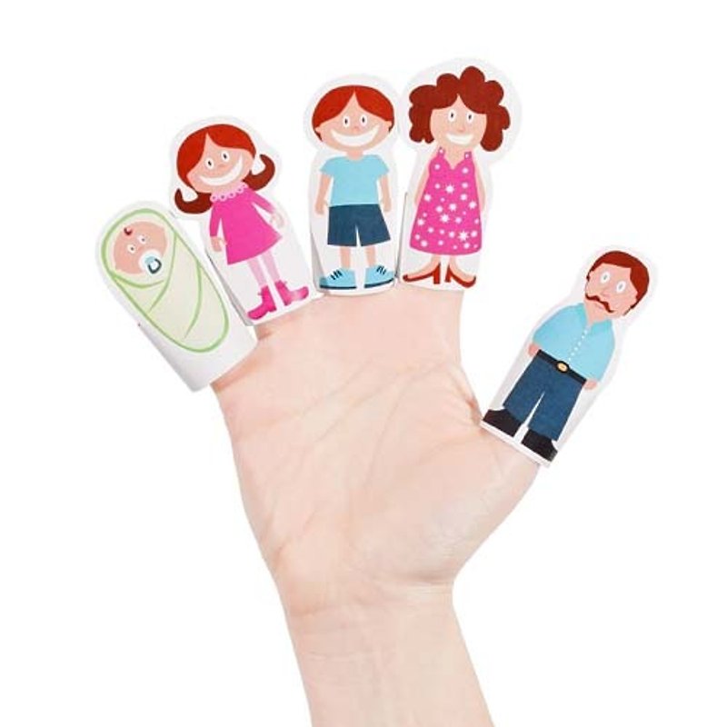 【pukaca手作益智玩具】手指玩偶系列 - 親愛家人 - 寶寶/兒童玩具/玩偶 - 紙 多色