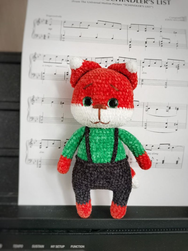 Little fox toy, soft doll Fox cub, plush fox - ตุ๊กตา - ไฟเบอร์อื่นๆ สีแดง