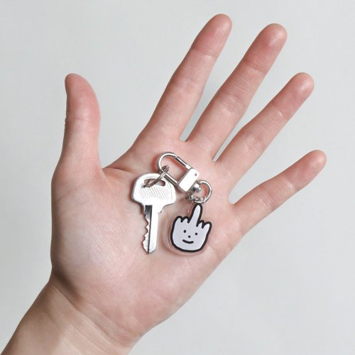 ★OY★KEYRING LOGO T-WHITE★正規品/韓国直送料込/ユニセックス JOGUMAN - FUCK Uアクリルチャーム - ショップ Joguman-TW