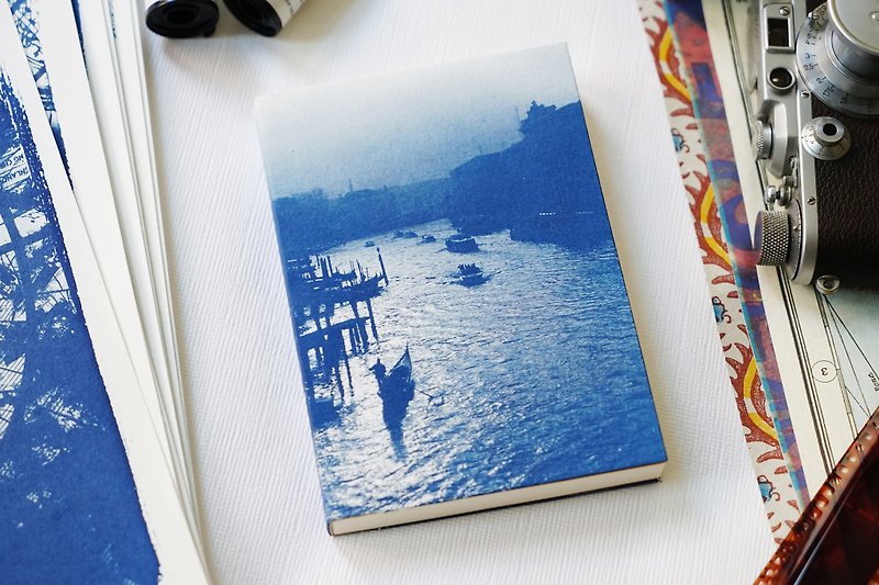 Handmade Blue Sun Notebook-Romantic Water Town
