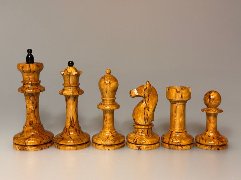 Tsarist / Russian Chess set, Karelian birch, 1900s - 桌遊/牌卡 - 木頭 黑色