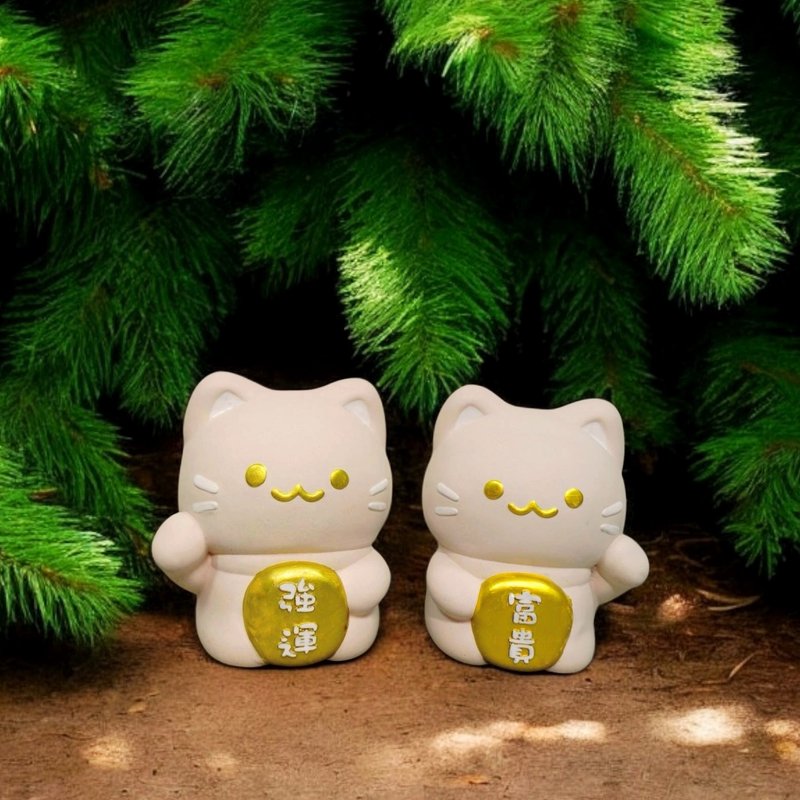 Wealth/Strong Luck Big Lucky Cat Environmentally Friendly Cement Diffusing Stone - Fragrances - Cement Pink