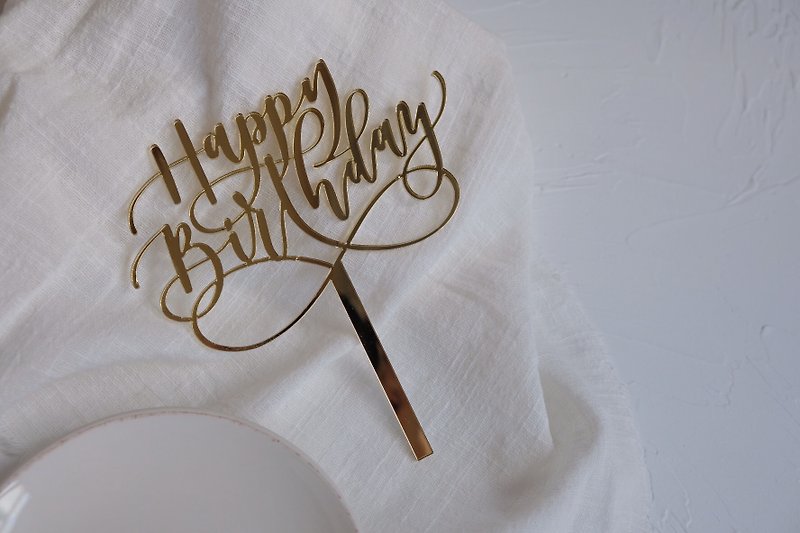 Calligraphy // Happy Birthday // cake topper