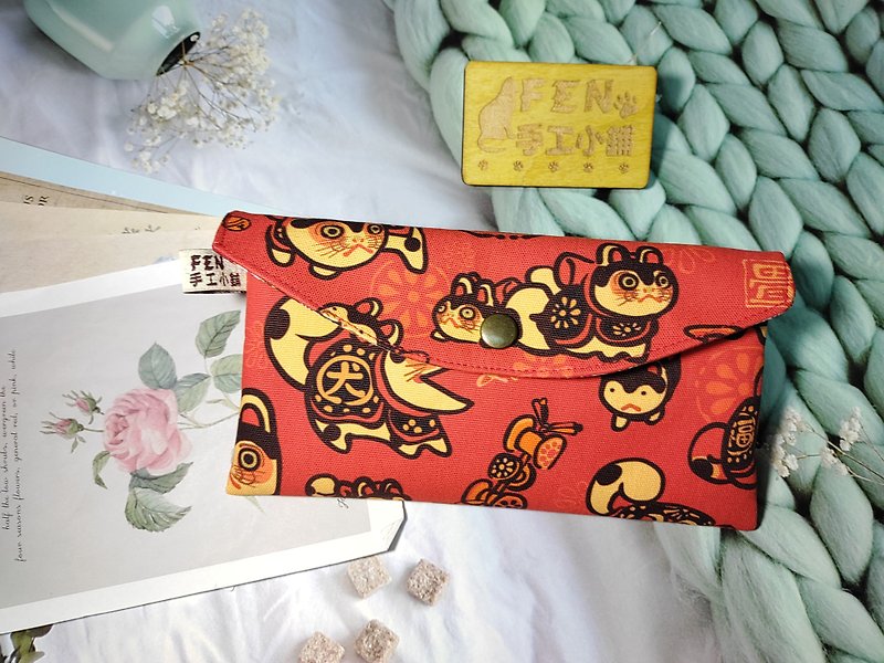 Japan's limited edition Oxford cloth dog - dog cloth red envelope bag - single layer cloth red envelope bag - storage passbook bag - ถุงอั่งเปา/ตุ้ยเลี้ยง - ผ้าฝ้าย/ผ้าลินิน 