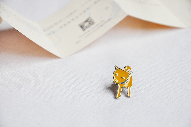 Dog brooch - Do not forget me! - Brooches - Other Metals Orange