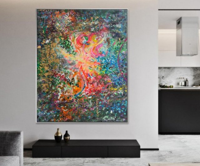 カラフルな絵画キャンバス上の抽象アートオリジナルの油絵現代絵画